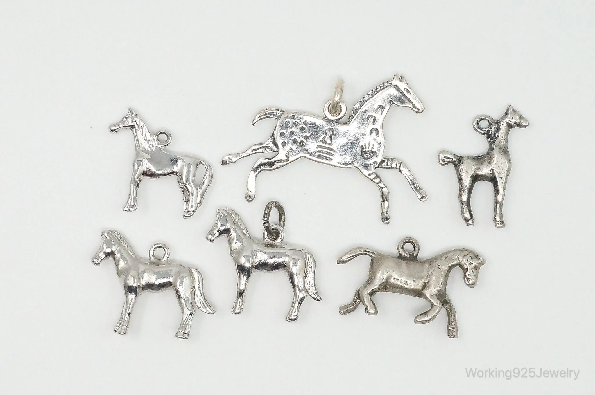 Vintage Antique Horses Sterling Silver Charms Lot