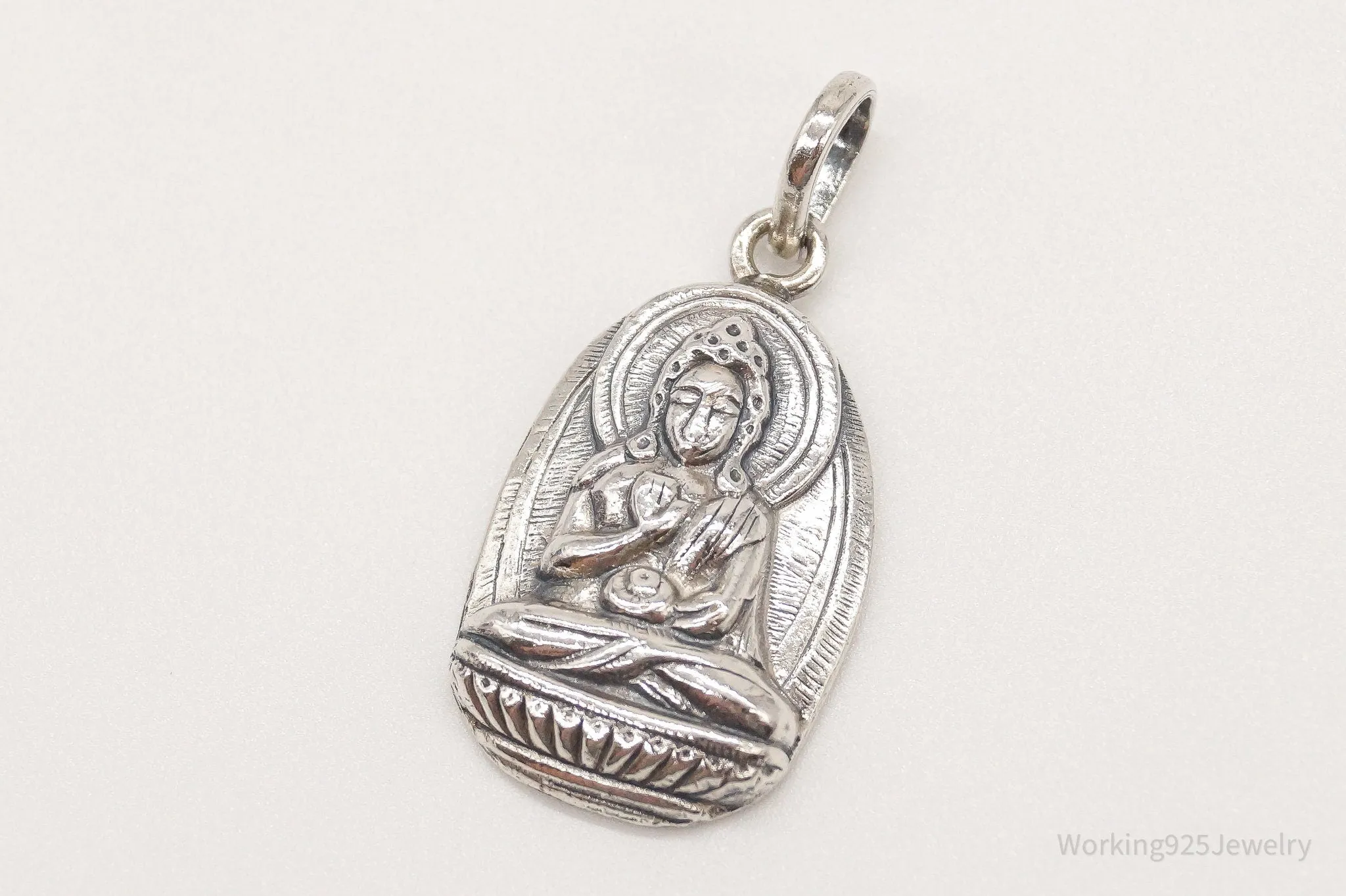 Vintage Hindu Sterling Silver Necklace Pendant