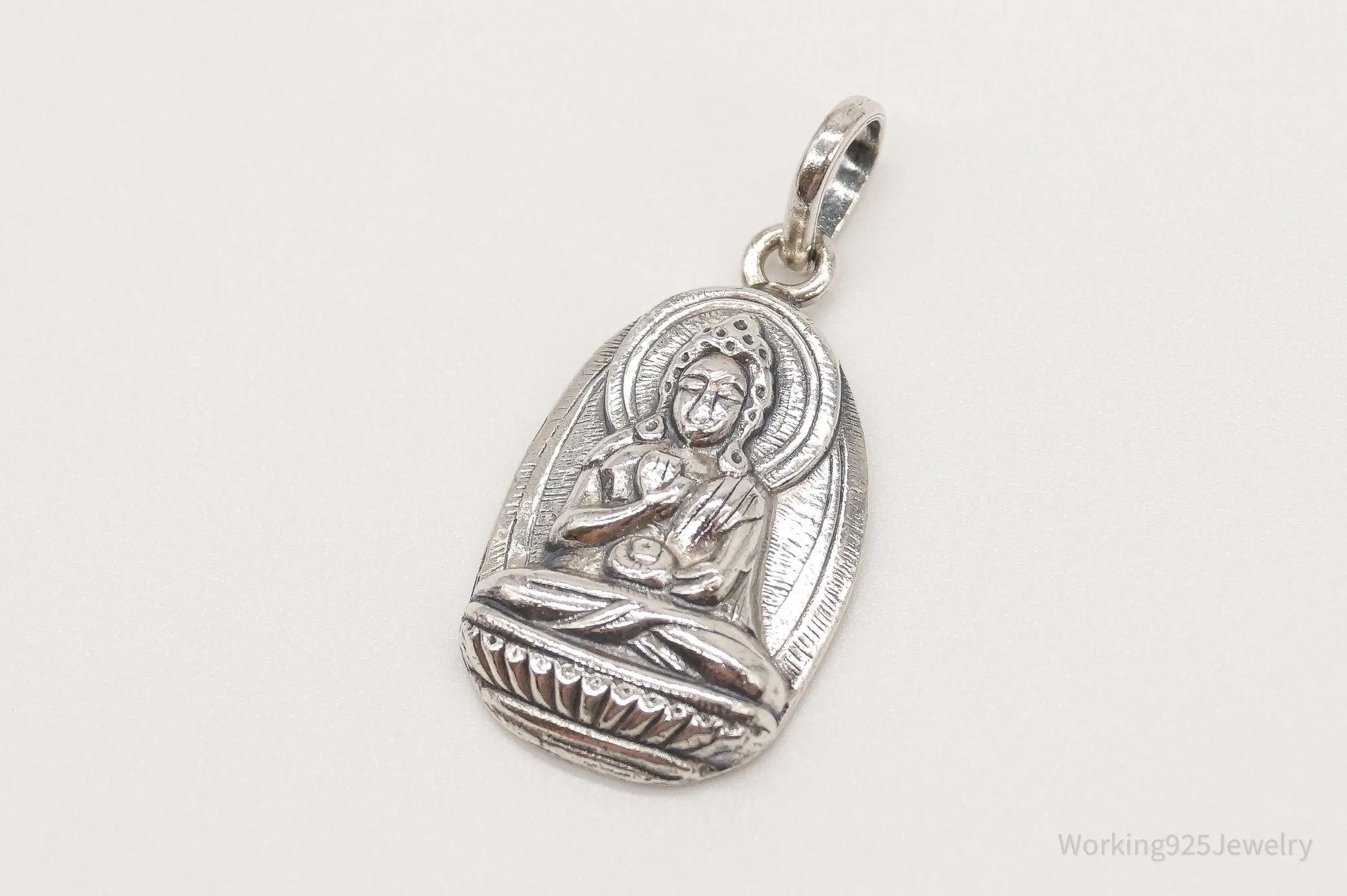 Vintage Hindu Sterling Silver Necklace Pendant