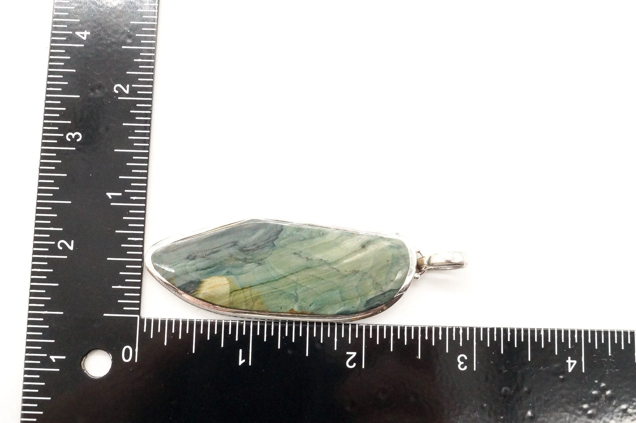 Vintage Large Jasper Sterling Silver Pendant