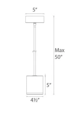 WAC Tube Pendant Downlight Ceiling Mount 3000K ALUMINUM PD-W2605-AL