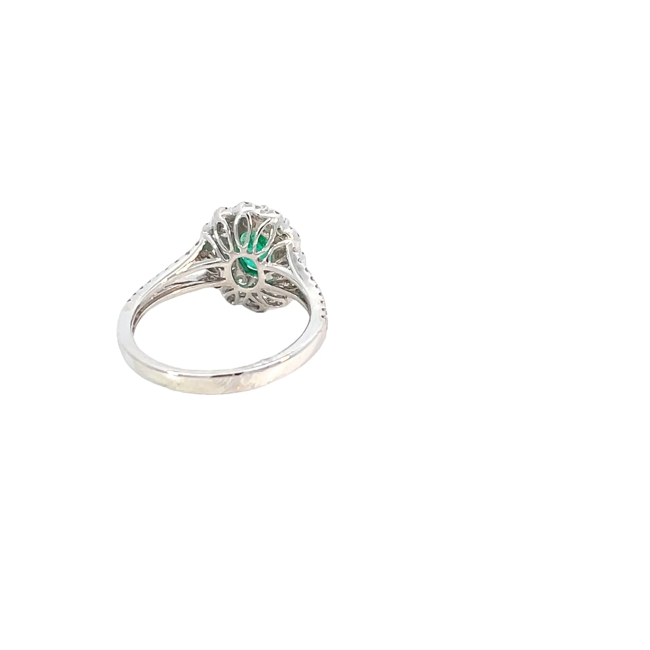 White Gold Diamond Emerald Ring