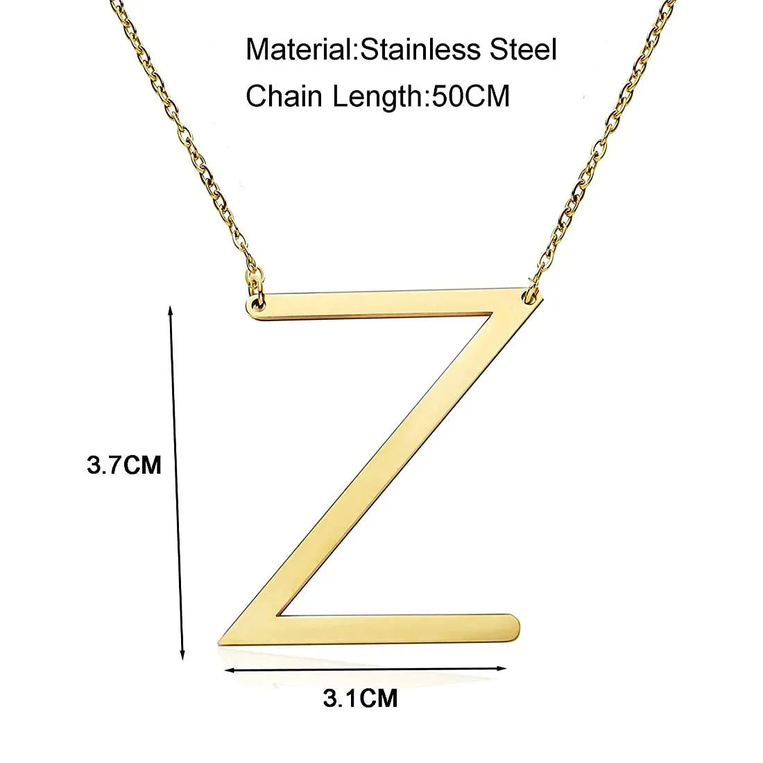 Yellow Chimes Latest Fashion Stainless Steel Gold Plated Initial Pendant with Alphabet Z for Women and Girls, Medium (YCFJPD-ALPHBTZ-GL)