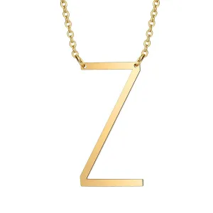 Yellow Chimes Latest Fashion Stainless Steel Gold Plated Initial Pendant with Alphabet Z for Women and Girls, Medium (YCFJPD-ALPHBTZ-GL)