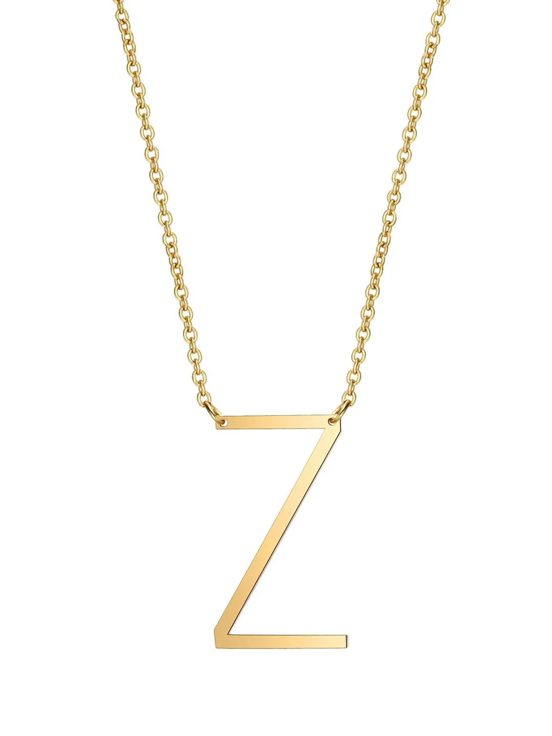 Yellow Chimes Latest Fashion Stainless Steel Gold Plated Initial Pendant with Alphabet Z for Women and Girls, Medium (YCFJPD-ALPHBTZ-GL)