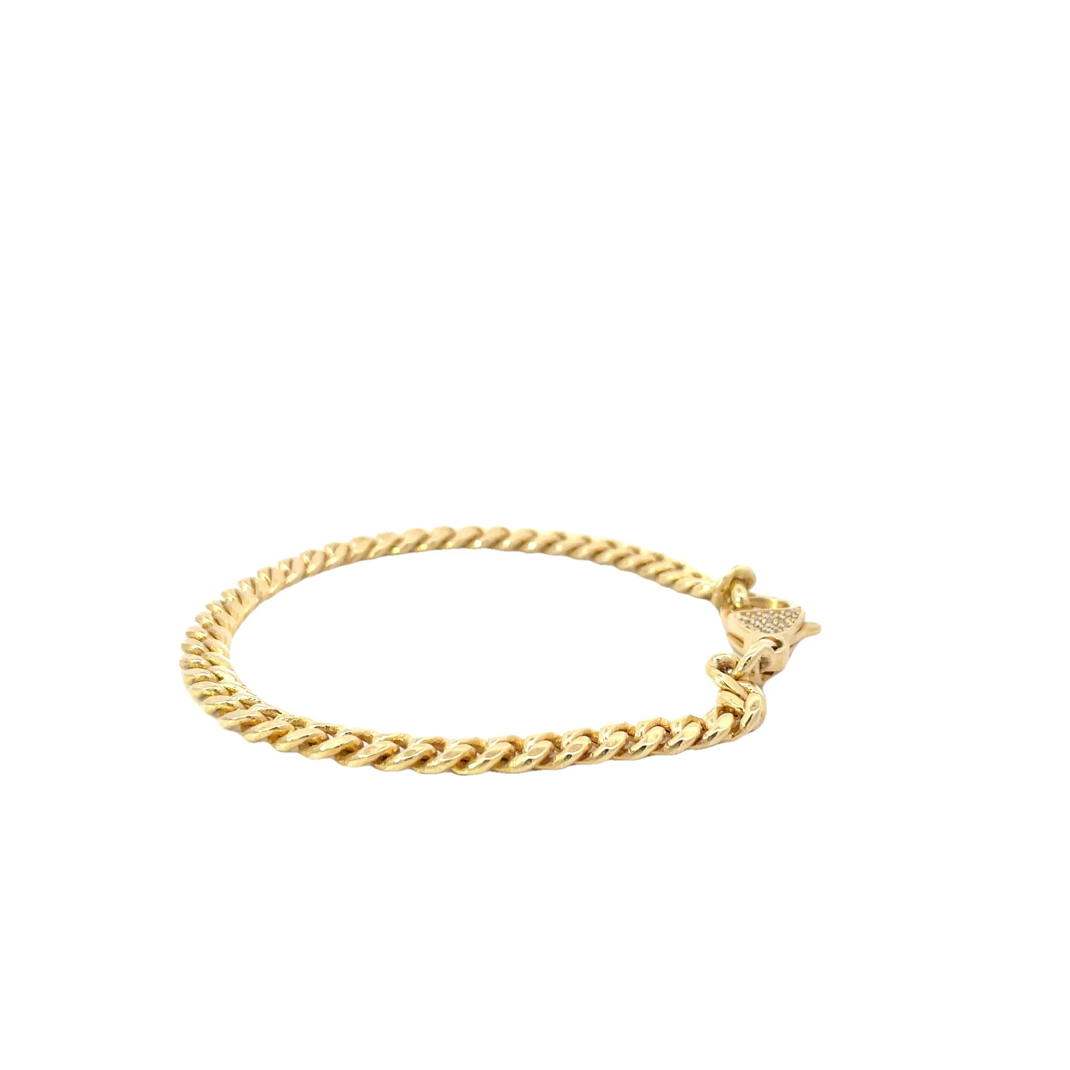 Yellow Gold Diamond Miami Cuban Bracelet