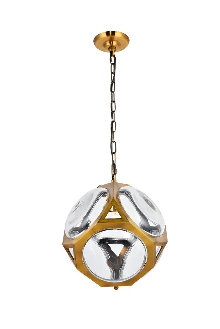 ZC121-1710D12LAB - Urban Classic: Vega 1 light in Light Antique Brass Pendant